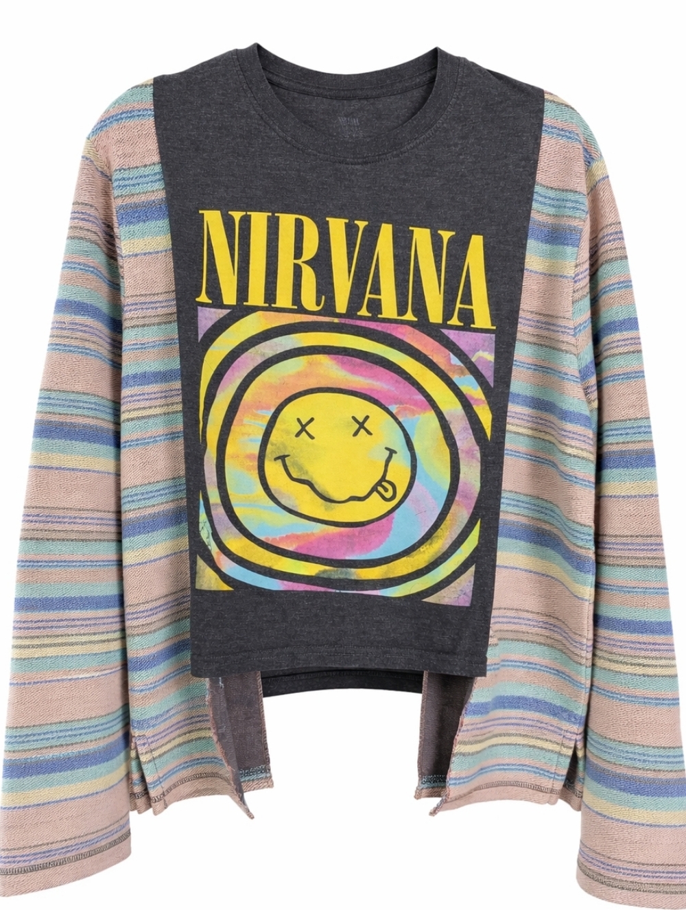Nirvana Graphic Band Tee Upcycled Boho Grunge One of a Kind Top OS